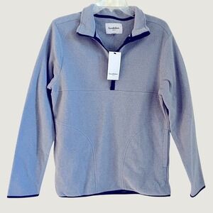 Goodfellow Quarter Zip Fleece Sweatshirt Mens Small Blue Relaxed Fit Cozy NWT